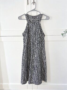 Peace & Pearls | Geometric Print Sleeveless Fit & Flare Dress - Size Small